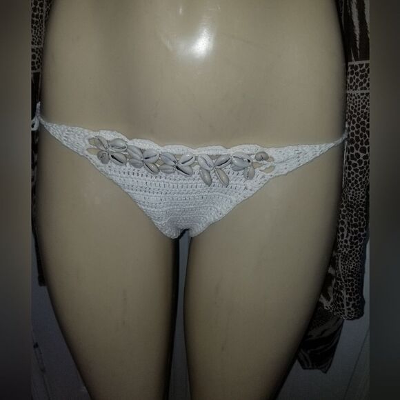 Handmade Crochet white  Bikini 2 pc set  small - Picture 9 of 16